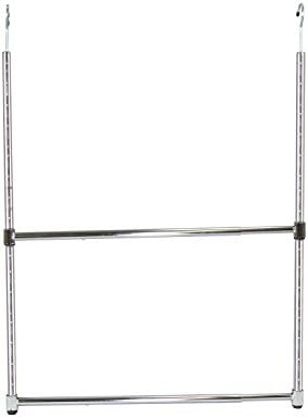 Oceanstar ACR1538C 2-Tier Portable Adjustable Rod Closet Hanger, Chrome