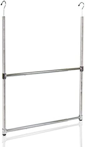 Oceanstar ACR1538C 2-Tier Portable Adjustable Rod Closet Hanger, Chrome