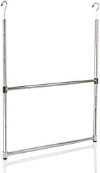 Oceanstar ACR1538C 2-Tier Portable Adjustable Rod Closet Hanger, Chrome