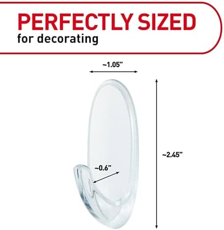 Command Medium Clear Clear Hooks, 50 Hooks, 50 Strips | Damage-Free Hanging Wall Hooks with Adhesive Strips, Wall Hooks for Hanging Decor, Holds up to 2 lb