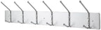 Safco Wall Mount Coat Rack, 6-Hooks for Hanging Coats, Purses, Bags, Umbrellas, for Hallways and Entryways, Black and Satin Aluminum