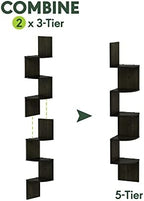 Furinno Rossi Wall Mount Floating Corner Shelf, 3-Tier Radial Set of 2, Espresso