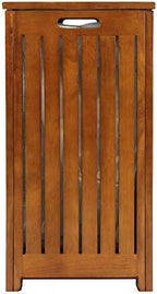Oceanstar Solid Wood Spa Laundry Hamper 24.75 in high x 20 in Wide x 13.25 in deep, Brown | Hinged lid to prop lid open hands free