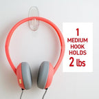 Command Medium Clear Clear Hooks, 50 Hooks, 50 Strips | Damage-Free Hanging Wall Hooks with Adhesive Strips, Wall Hooks for Hanging Decor, Holds up to 2 lb