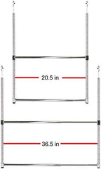 Oceanstar ACR1538C 2-Tier Portable Adjustable Rod Closet Hanger, Chrome