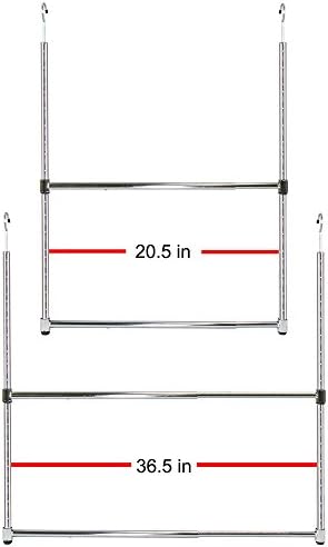 Oceanstar ACR1538C 2-Tier Portable Adjustable Rod Closet Hanger, Chrome