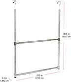 Oceanstar ACR1538C 2-Tier Portable Adjustable Rod Closet Hanger, Chrome
