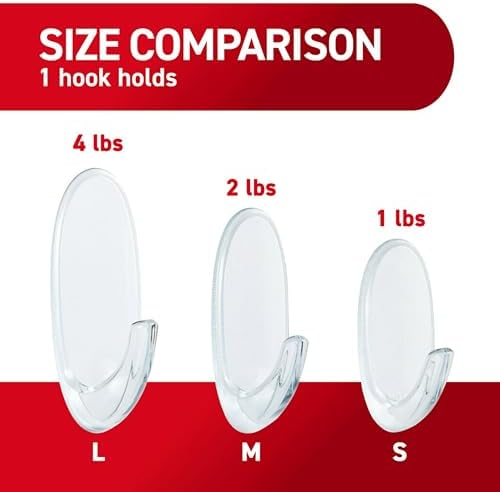 Command Medium Clear Clear Hooks, 50 Hooks, 50 Strips | Damage-Free Hanging Wall Hooks with Adhesive Strips, Wall Hooks for Hanging Decor, Holds up to 2 lb