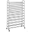 Whitmor 3 Tier Expandable Shoe Rack -Stackable - Natural Wood and Chrome