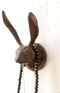 Kalalou CXX2234 KALALOU Rustic Cast Iron Rabbit Wall Hook, One Size, Brown
