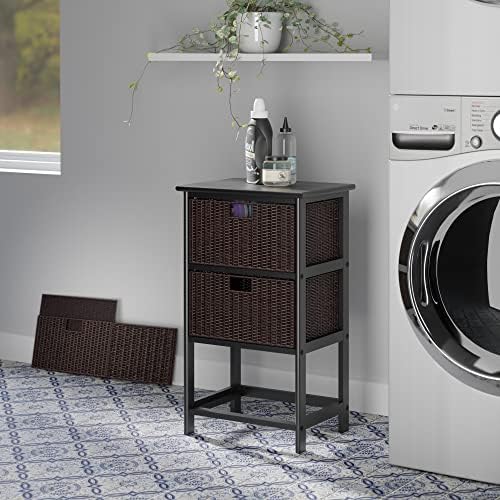 Winsome Omaha Home Storage Rack with 3 Baskets, Stackable Storage Bins for Home Organizing, Functional Furniture for Bedroom, Living Room, Office, Entryway | Stackable Storage Bins for Home Organizing, Functional Furniture for Bedroom, Living Room, Office