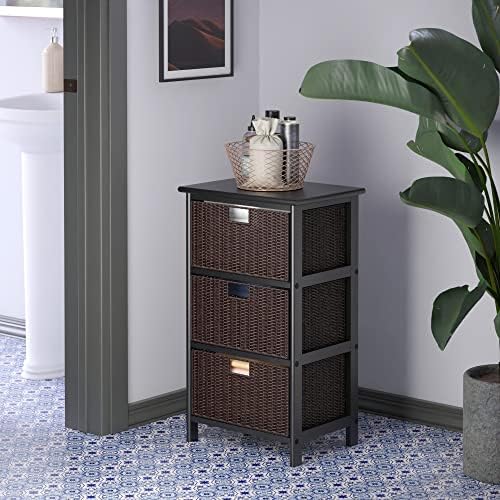 Winsome Omaha Home Storage Rack with 3 Baskets, Stackable Storage Bins for Home Organizing, Functional Furniture for Bedroom, Living Room, Office, Entryway | Stackable Storage Bins for Home Organizing, Functional Furniture for Bedroom, Living Room, Office