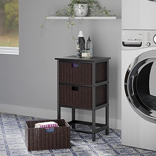 Winsome Omaha Home Storage Rack with 3 Baskets, Stackable Storage Bins for Home Organizing, Functional Furniture for Bedroom, Living Room, Office, Entryway | Stackable Storage Bins for Home Organizing, Functional Furniture for Bedroom, Living Room, Office