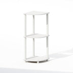 Furinno Turn-N-Tube Toolless Assembly 5-Tier Storage Shelves, White | Corner Shelf, Open Storage Book Shelf, for Organization and Storage, Living Room, Home Office, Bedroom
