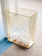 U Brands Metal Trash Can, 6 Gallon Capacity, Gold, Desk Organizer
