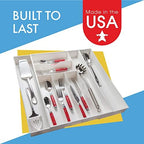 Dial Industries Expandable Silverware Utensil Drawer Organizer, Extra Wide | Keeps forks, spoons and flatware neatly separated, Adjusts to fit narrow or wide drawers, Great for everyday cutlery storage