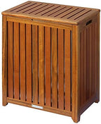 Oceanstar Solid Wood Spa Laundry Hamper 24.75 in high x 20 in Wide x 13.25 in deep, Brown | Hinged lid to prop lid open hands free
