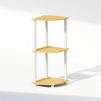 Furinno Turn-N-Tube Toolless Assembly 5-Tier Storage Shelves, White | Corner Shelf, Open Storage Book Shelf, for Organization and Storage, Living Room, Home Office, Bedroom