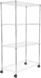 Whitmor 3 Tier Shelving Unit, Metal Storage Shelves, 400 lbs Capacity per Shelf, 1200 lbs Total, Easy Assembly Home Organizer for Pantry, Kitchen, Garage, Plant, 36"L x 14"W x 36"H, Chrome