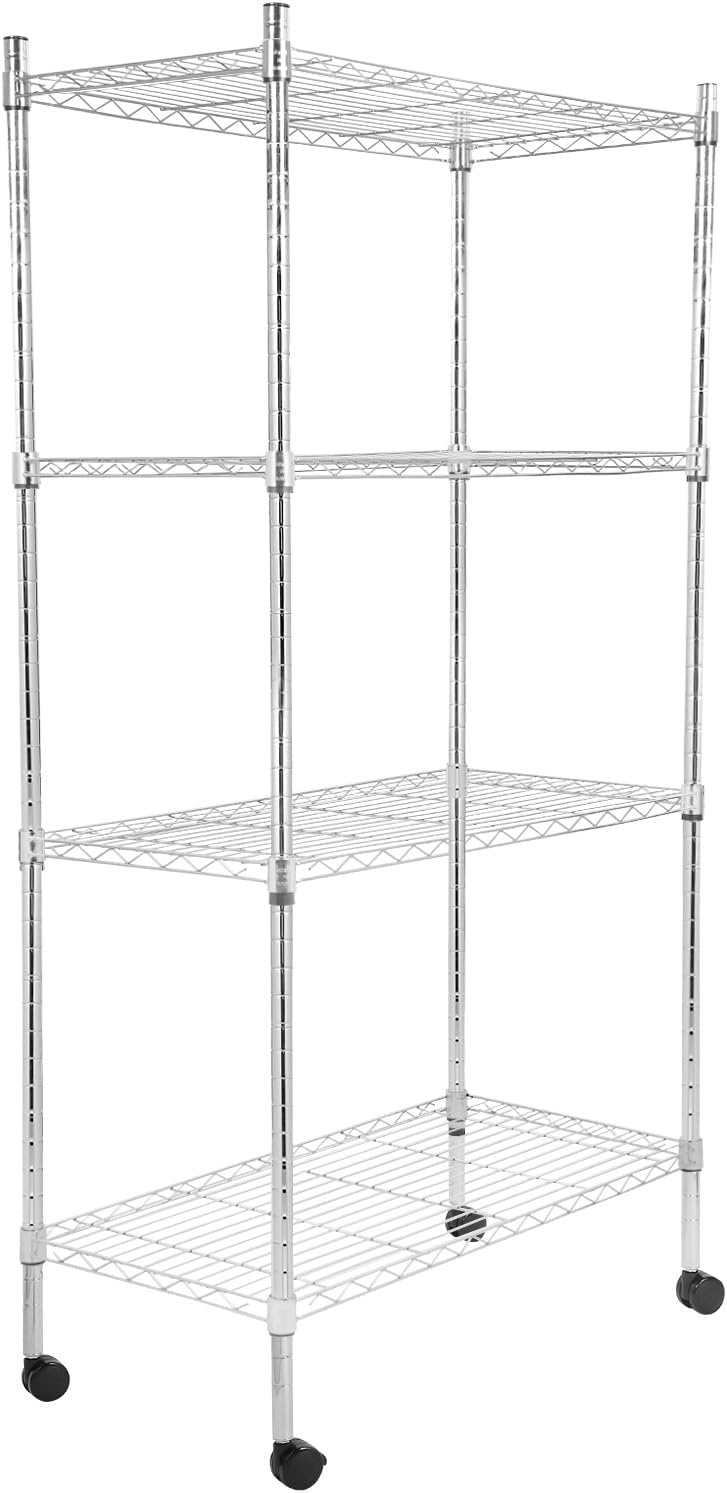 Whitmor 3 Tier Shelving Unit, Metal Storage Shelves, 400 lbs Capacity per Shelf, 1200 lbs Total, Easy Assembly Home Organizer for Pantry, Kitchen, Garage, Plant, 36"L x 14"W x 36"H, Chrome