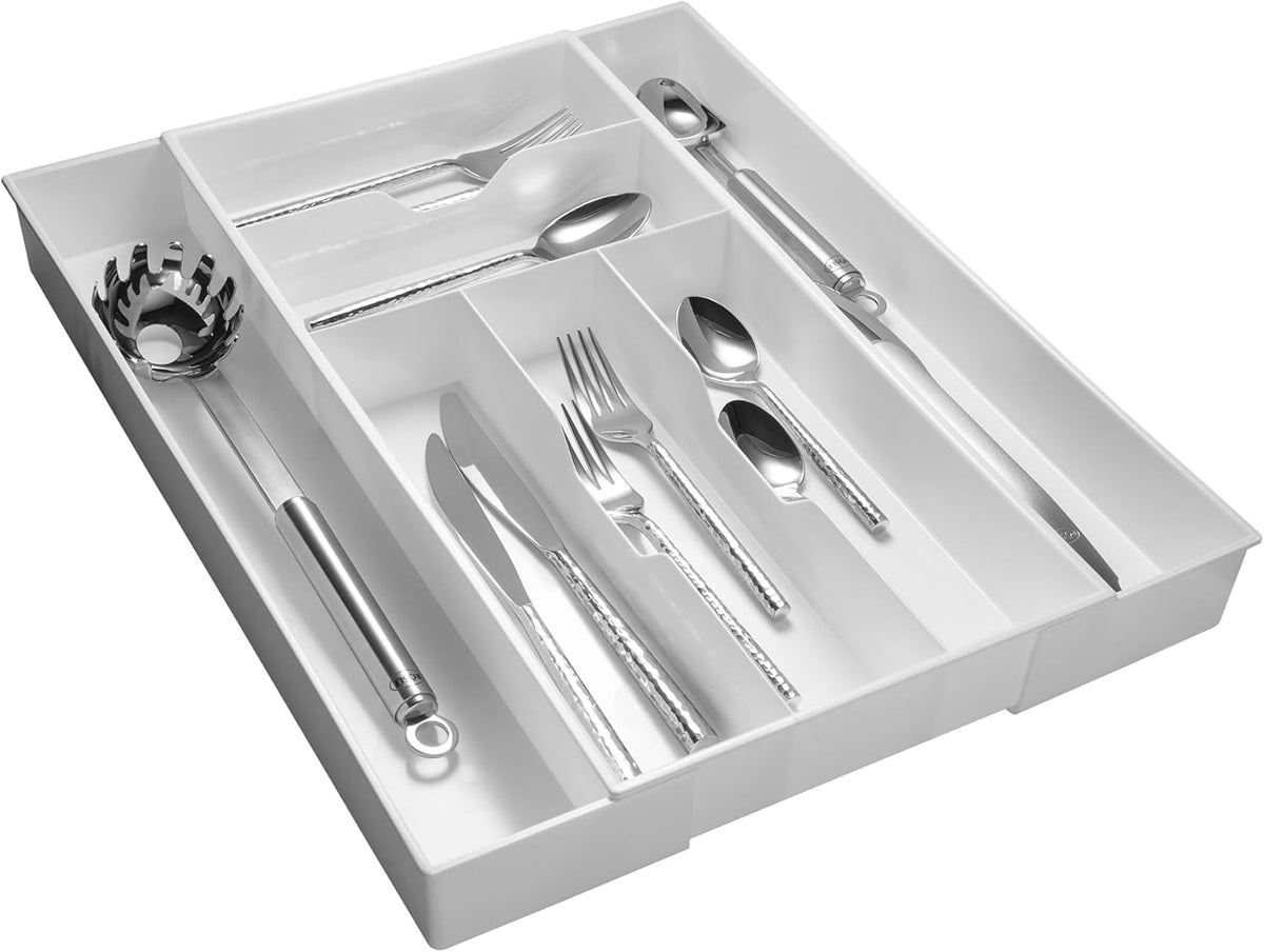 Dial Industries Expandable Silverware Utensil Drawer Organizer, Extra Wide | Keeps forks, spoons and flatware neatly separated, Adjusts to fit narrow or wide drawers, Great for everyday cutlery storage