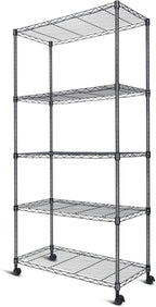 Whitmor 3 Tier Shelving Unit, Metal Storage Shelves, 400 lbs Capacity per Shelf, 1200 lbs Total, Easy Assembly Home Organizer for Pantry, Kitchen, Garage, Plant, 36"L x 14"W x 36"H, Chrome