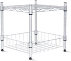 Whitmor 3 Tier Shelving Unit, Metal Storage Shelves, 400 lbs Capacity per Shelf, 1200 lbs Total, Easy Assembly Home Organizer for Pantry, Kitchen, Garage, Plant, 36"L x 14"W x 36"H, Chrome
