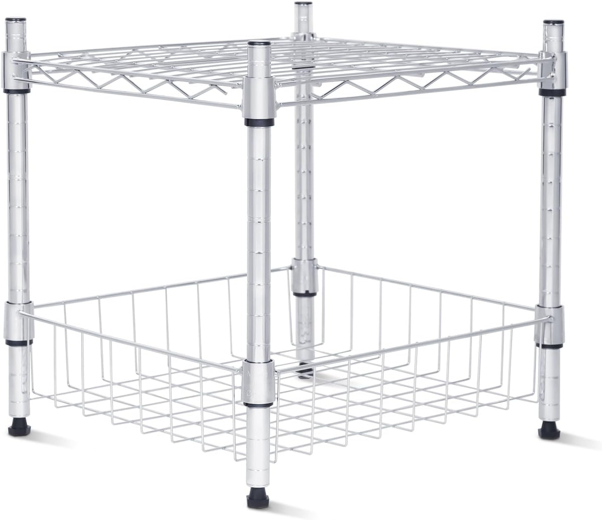 Whitmor 3 Tier Shelving Unit, Metal Storage Shelves, 400 lbs Capacity per Shelf, 1200 lbs Total, Easy Assembly Home Organizer for Pantry, Kitchen, Garage, Plant, 36"L x 14"W x 36"H, Chrome