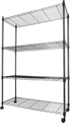 Whitmor 3 Tier Shelving Unit, Metal Storage Shelves, 400 lbs Capacity per Shelf, 1200 lbs Total, Easy Assembly Home Organizer for Pantry, Kitchen, Garage, Plant, 36"L x 14"W x 36"H, Chrome