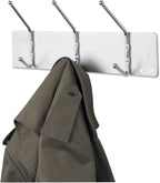 Safco Wall Mount Coat Rack, 6-Hooks for Hanging Coats, Purses, Bags, Umbrellas, for Hallways and Entryways, Black and Satin Aluminum