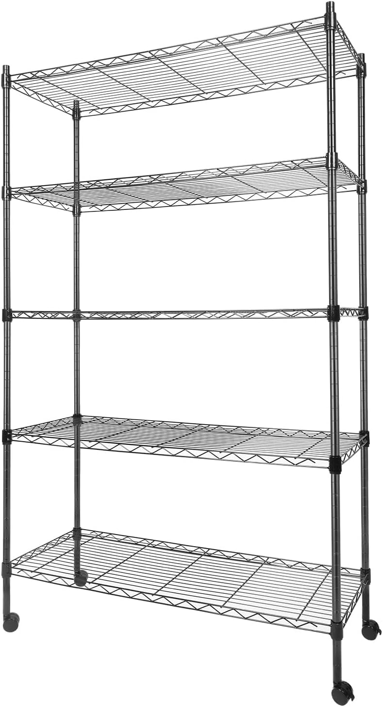 Whitmor 3 Tier Shelving Unit, Metal Storage Shelves, 400 lbs Capacity per Shelf, 1200 lbs Total, Easy Assembly Home Organizer for Pantry, Kitchen, Garage, Plant, 36"L x 14"W x 36"H, Chrome