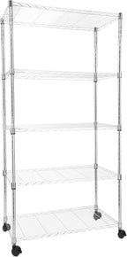 Whitmor 3 Tier Shelving Unit, Metal Storage Shelves, 400 lbs Capacity per Shelf, 1200 lbs Total, Easy Assembly Home Organizer for Pantry, Kitchen, Garage, Plant, 36"L x 14"W x 36"H, Chrome