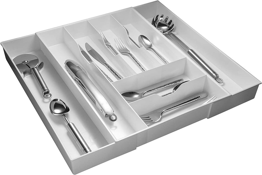 Dial Industries Expandable Silverware Utensil Drawer Organizer, Extra Wide | Keeps forks, spoons and flatware neatly separated, Adjusts to fit narrow or wide drawers, Great for everyday cutlery storage