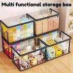 Large Clear Thick Plastic Storage Box with Hinged Lid, Heavy-Duty Durable High-Capacity Organizer for Home, Moving, Attic