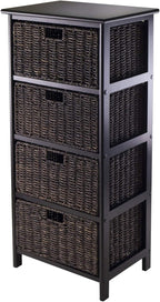 Winsome Omaha Home Storage Rack with 3 Baskets, Stackable Storage Bins for Home Organizing, Functional Furniture for Bedroom, Living Room, Office, Entryway | Stackable Storage Bins for Home Organizing, Functional Furniture for Bedroom, Living Room, Office