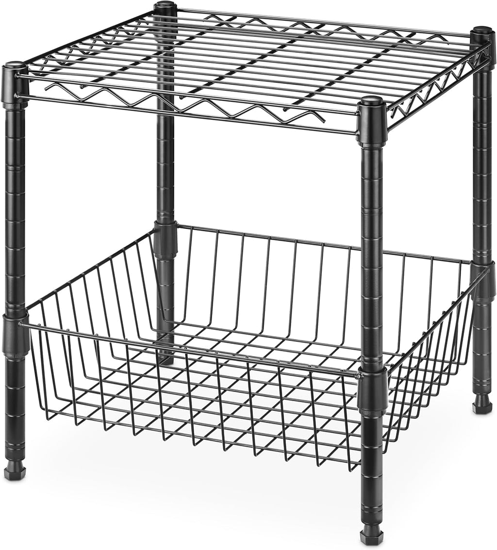 Whitmor 3 Tier Shelving Unit, Metal Storage Shelves, 400 lbs Capacity per Shelf, 1200 lbs Total, Easy Assembly Home Organizer for Pantry, Kitchen, Garage, Plant, 36"L x 14"W x 36"H, Chrome