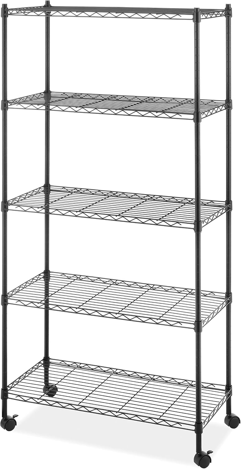 Whitmor 3 Tier Shelving Unit, Metal Storage Shelves, 400 lbs Capacity per Shelf, 1200 lbs Total, Easy Assembly Home Organizer for Pantry, Kitchen, Garage, Plant, 36"L x 14"W x 36"H, Chrome