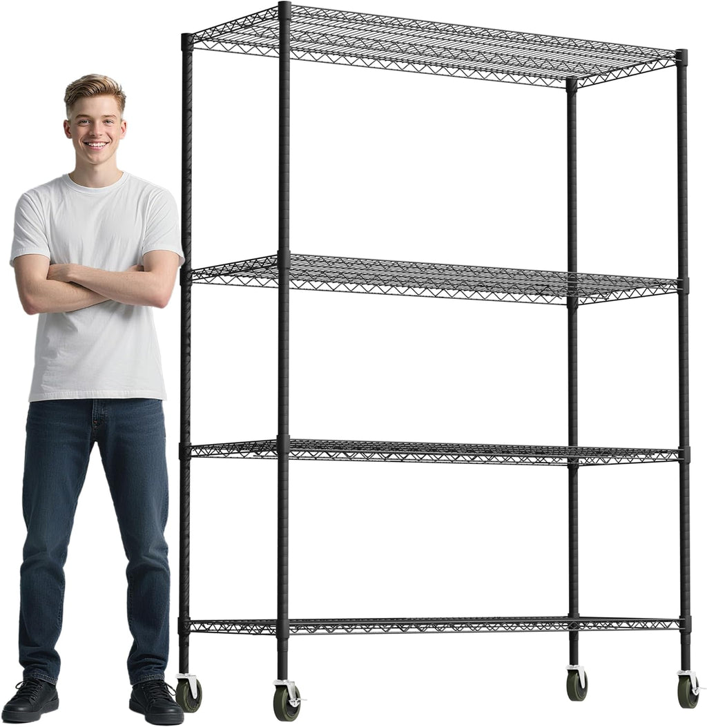 Whitmor 3 Tier Shelving Unit, Metal Storage Shelves, 400 lbs Capacity per Shelf, 1200 lbs Total, Easy Assembly Home Organizer for Pantry, Kitchen, Garage, Plant, 36"L x 14"W x 36"H, Chrome