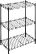 Whitmor 3 Tier Shelving Unit, Metal Storage Shelves, 400 lbs Capacity per Shelf, 1200 lbs Total, Easy Assembly Home Organizer for Pantry, Kitchen, Garage, Plant, 36"L x 14"W x 36"H, Chrome