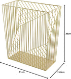U Brands Metal Trash Can, 6 Gallon Capacity, Gold, Desk Organizer
