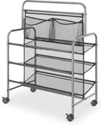 Whitmor 3 Tier Expandable Shoe Rack -Stackable - Natural Wood and Chrome