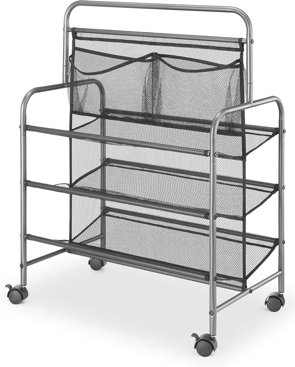 Whitmor 3 Tier Expandable Shoe Rack -Stackable - Natural Wood and Chrome
