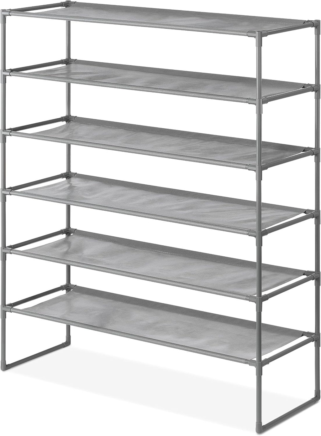 Whitmor 3 Tier Expandable Shoe Rack -Stackable - Natural Wood and Chrome