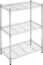 Whitmor 3 Tier Shelving Unit, Metal Storage Shelves, 400 lbs Capacity per Shelf, 1200 lbs Total, Easy Assembly Home Organizer for Pantry, Kitchen, Garage, Plant, 36"L x 14"W x 36"H, Chrome