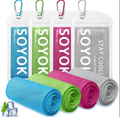 4-Pack Cooling Towels, 40x12 Inches Microfiber for Neck & Face, Soft Gym Towel with Waterproof Bag & Carabiner