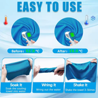 4-Pack Cooling Towels, 40x12 Inches Microfiber for Neck & Face, Soft Gym Towel with Waterproof Bag & Carabiner