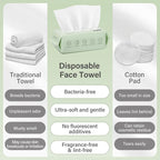 Unifree Disposable Face Towels, Ultra Soft Facial Towel for Skincare & Face Cleansing, Wet & Dry Use, Biodegradable, Lint Free, Gentle for Sensitive Skin, Multi Pack, Summer Wins