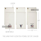 Patriotic Cotton Tea Towel Set of 3, 16x28
