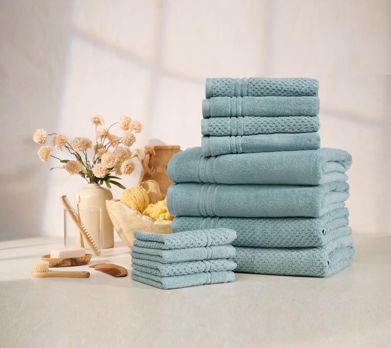 Home Reflections 100% Cotton Solid & Texture 12-pc Towel Set